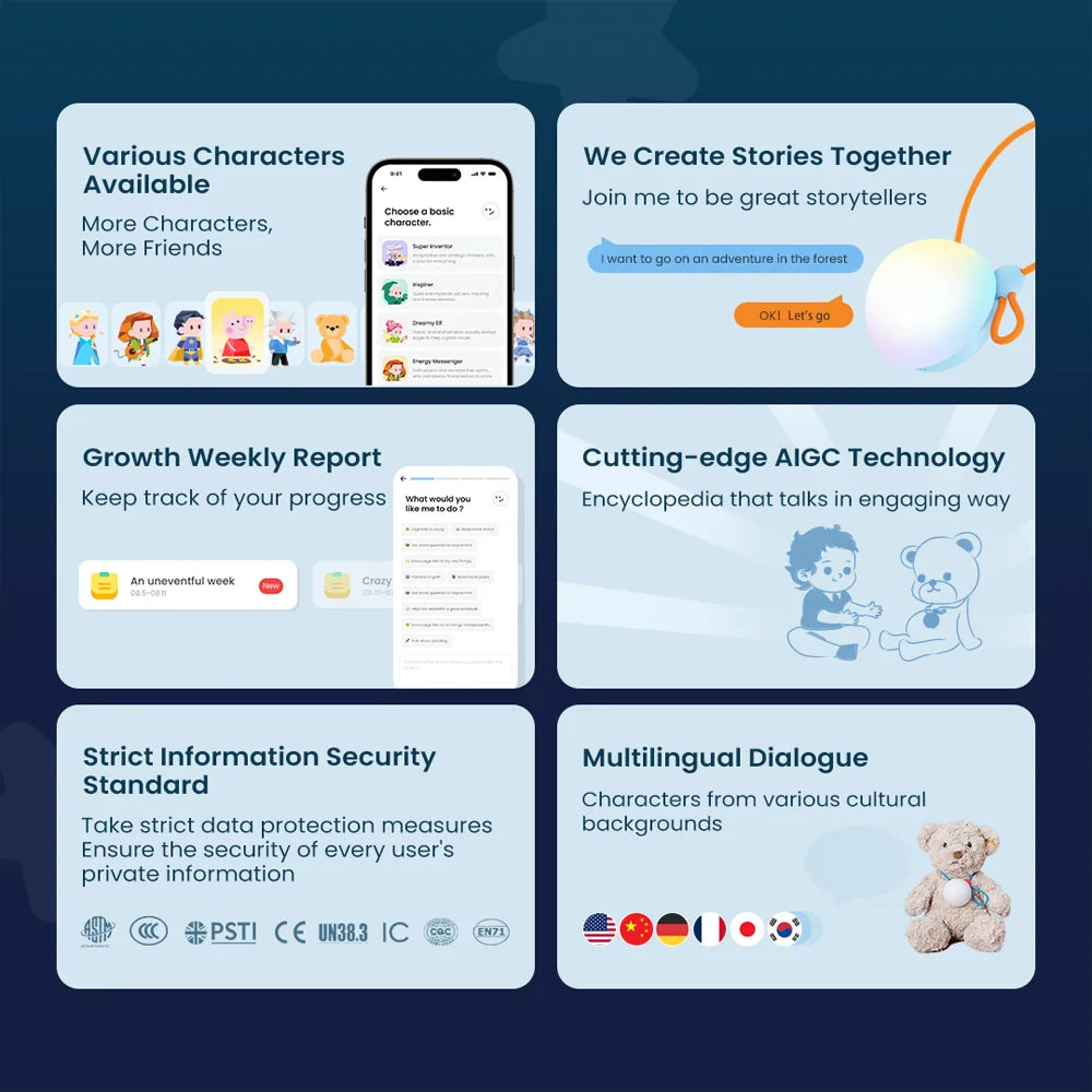 KTX-574099 Interactive Educational AI Companion Toy for Toddlers and Preschoolers – Storytelling and Learning Activities