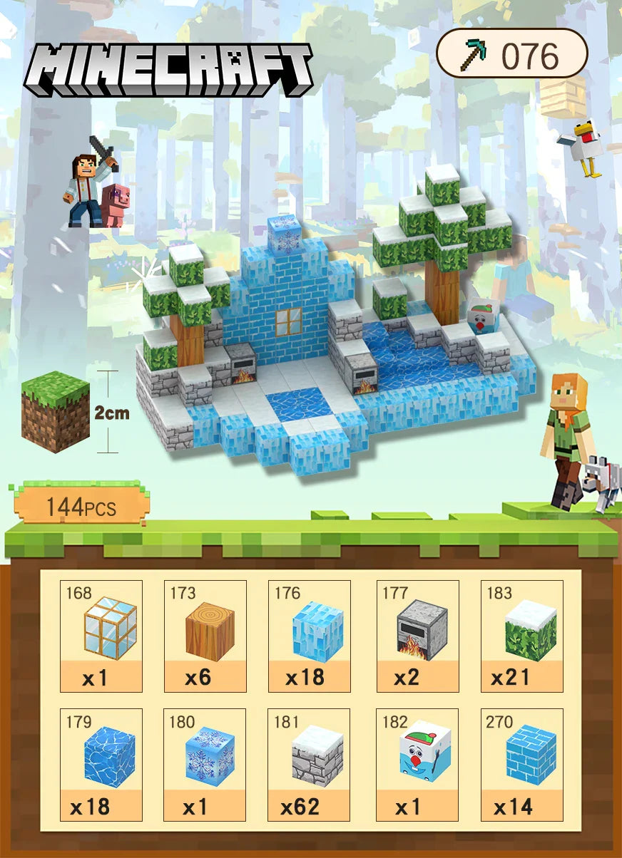 KTX-684755 Magnetic Building Block Cube Set for Kids - DIY Educational Sensory Game with Over 500 Accessories