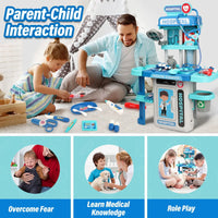 HKM-967699 3 in 1 Kids Medical Pretend Playset with Stethoscope and Surgical Light