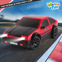HKM-395987 1:24 Scale High Speed 4WD Drift Racing Toy Car with LED Lights and Remote Control - Kid-Friendly Design