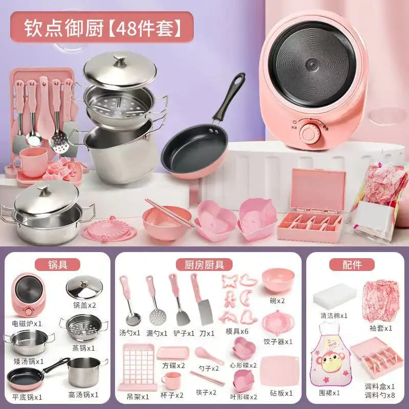 KTX-125715 Mini Kitchenware Cooking Set for Kids - Realistic Pretend Play Kitchen Toys
