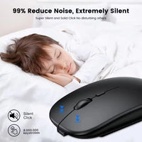 HKM-609299 Rechargeable Wireless RGB Gaming Mouse - Slim Silent Design for PC and Computer