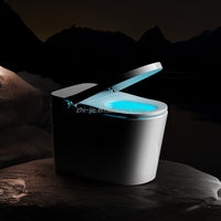 HKM-3165395 Smart Toilet Black Elongated Automatic Flush Remote Control Bidet Heated Seat Electric Ceramic Floor Mounted