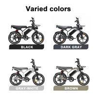 HKM-7779027 Electric Fat Tire Bike for City Commuting, 250W Motor, 48V 15.6Ah Battery, 20 x 4 in Tires, 7 Speed