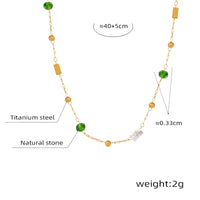 HKM-658003 2024 Fashion Designer Freshwater Pearl Necklaces Bracelets Sets Women 316L Stainless Steel Coffee Bean Chain Waterproof Necklace