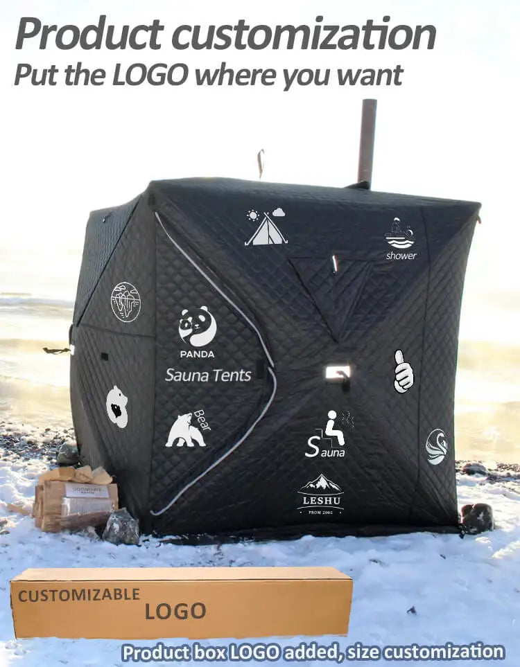 HKM-650579 Outdoor Portable Three-Layer 210D Oxford Pop-Up Sauna Tent for Camping and Ice Fishing, 4 Seasons, 180x180x200cm