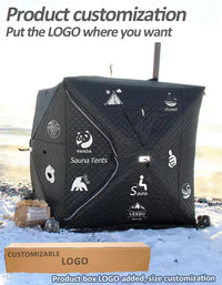 HKM-650579 Outdoor Portable Three-Layer 210D Oxford Pop-Up Sauna Tent for Camping and Ice Fishing, 4 Seasons, 180x180x200cm