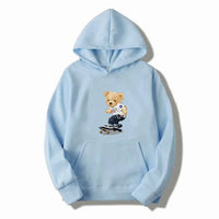 HKM-489555 Customized Men's Bear Sweatshirt Autumn and Winter Hooded Fashion Pullover Sweatshirt Sports Casual Printed Peplum Jacket