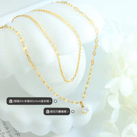 HKM-821843 2024 Hot Sale Wholesale Stainless Steel Chain Lip Chain With CZ Zircon Diamond Dangling O Ring Linked Chain Necklace Women Hot