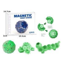 HKM-739475 12 Piece Magnetic Fidget Sphere Set - Engaging Pentagonal Magnets for Creative Play and Stress Relief