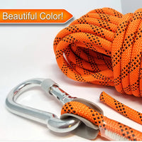 HKM-748883 10mm Outdoor Colored Knotted Nylon Climbing Rope - High Strength Static Mountain Safety Rope