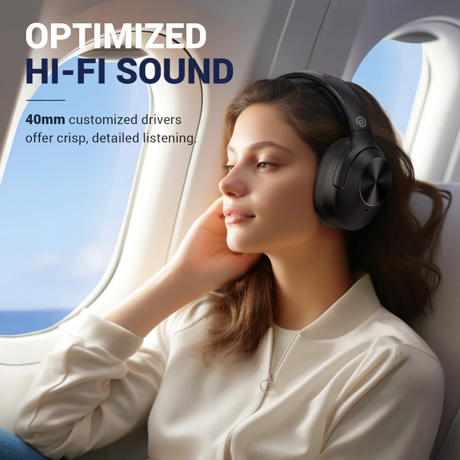 KTX-266387 Wireless Over-Ear Headphones with Hybrid Noise Cancellation and 30 Hours Playtime