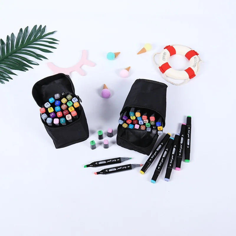 KTX-837395 36-Color Alcohol-Based Dual-Tip Waterproof Marker Pen Set