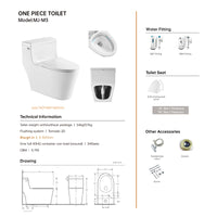 HKM-3230931 Smart Toilet One Piece Glazed Ceramic Floor Mounted Easy Clean Eco Friendly White Bidet Seat With Toilet Bowl