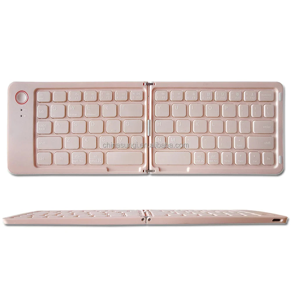 HKM-100819 Folding Bluetooth Keyboard for Tablets and Phones, Ultra Thin Design, Compatible with iPad and More