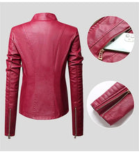 HKM-914387 New Popular Long PU Leather Jackets for European American Women Zipper Closure Women's Clothing Jacket Custom
