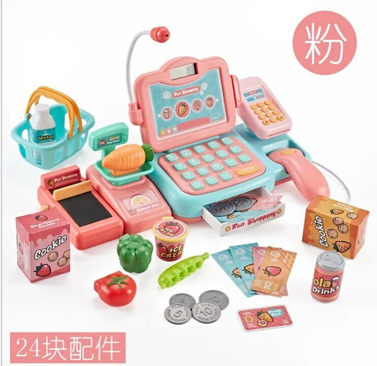 HKM-541715 Kids Cash Register Play Set with Scanner – Fun Supermarket Simulation Toy for Ages 2 to 13