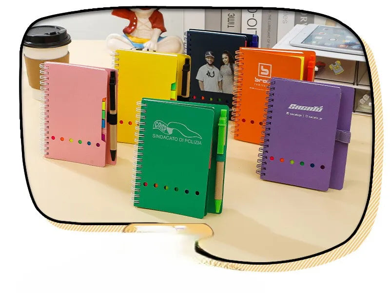 KTX-144659 A6 Spiral Notebook with Pen - Custom Logo Hardcover for Office and School Use