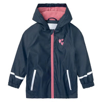 HKM-129107 Waterproof Two-Piece Fleece-Lined PU Children's Jackets t Zipper Closure Cartoon Softshell Rainwear Girl's Clothing Kids