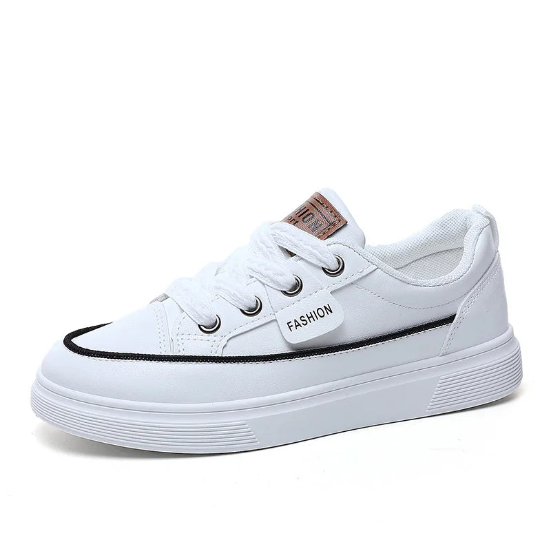 HKM-311059 YQ30 Summer New Casual Little White Shoes Leather Elevated Thin Sole Durable Versatile Board Shoes