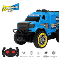 HKM-950739 Blue Remote Control Electric Car 27MHz 4x4 Stunt Vehicle for Kids 1/16 Scale Indoor-Outdoor Use