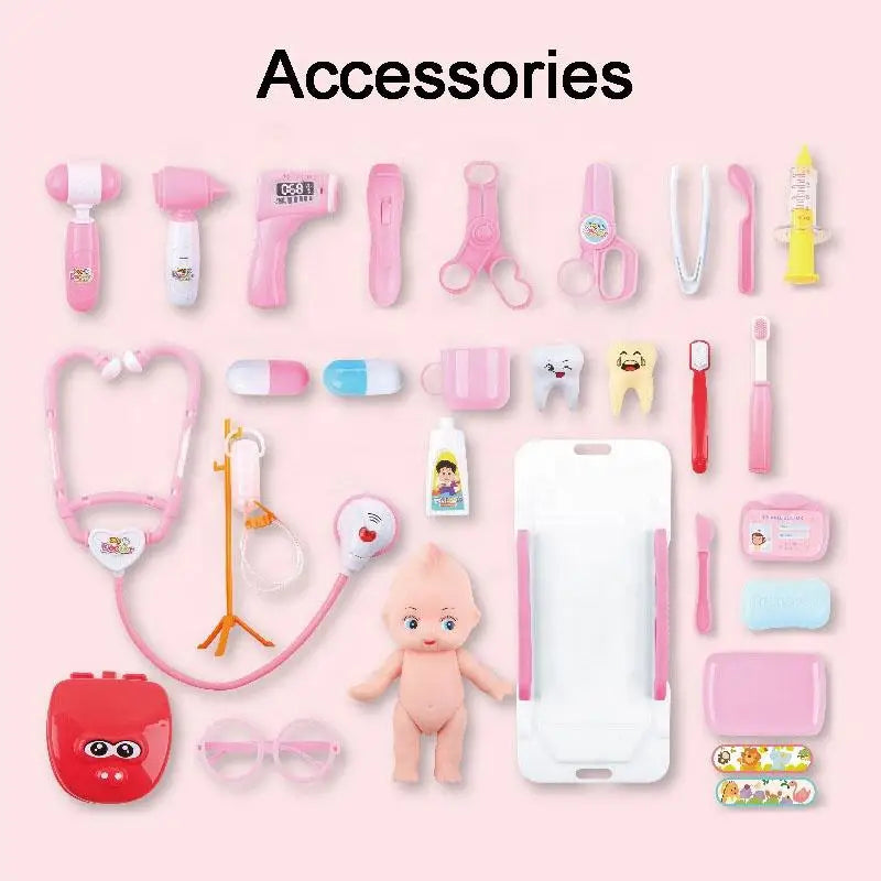 KTX-030931 Electric Ambulance Car Toy Play Set with Doctor Doll and Medical Kit for Imaginative Role Play