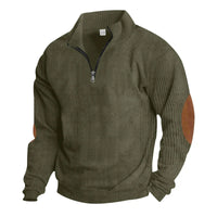 HKM-653395 Men's Corduroy Pullover Sweater Customized Warm Casual Jacket Stand-up Collar Fashion Solid Color Jacket