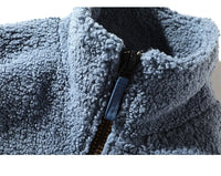 HKM-472595 Men's Casual Lamb Wool Cotton Coat Winter Blouson With Single Breasted Closure Loose and Warm Canvas Clothing