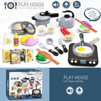 HKM-737171 Pretend Play Cooking Kitchen Toy Set for Kids Ages 2-13, Plastic Cooking Tools and Accessories