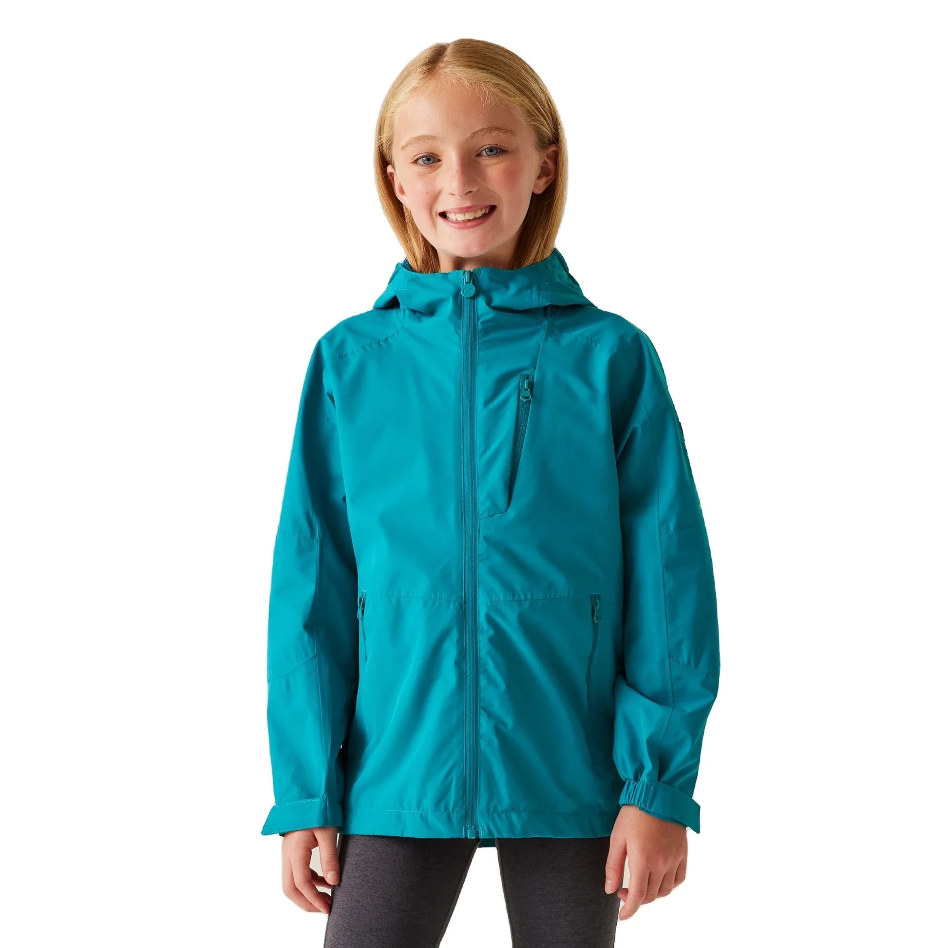 KTX-178835 Customized Design Girls Waterproof Jacket Garment Dyed Button Decorated
