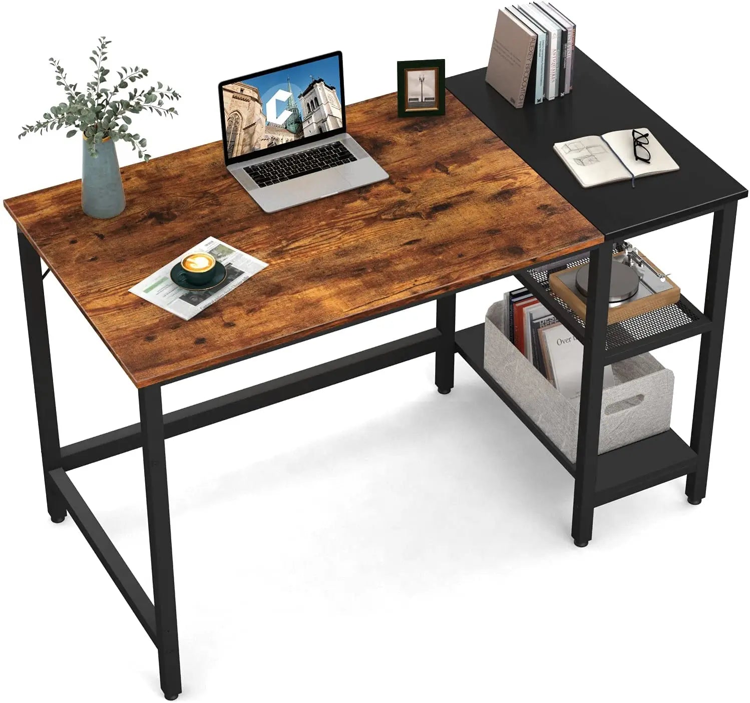KTX-251603 L-Shaped Modern Office Desk - Luxury Wood Chipboard Corner Computer Table for Study