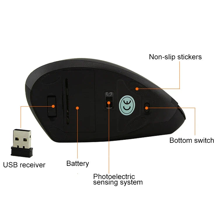 HKM-773139 Ergonomic Wireless Vertical Mouse with Adjustable DPI for Comfort and Ease of Navigation