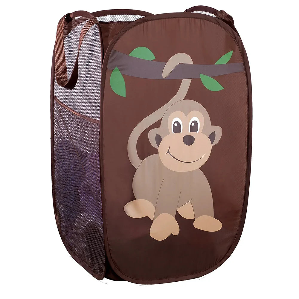 KTX-434579 Portable Pop-up Polyester Mesh Laundry Hamper for Kids - Multi-Colour Options