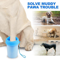 HKM-977747 Portable Automatic Dog Paw Cleaner Cup with Silicone Brush for Grooming