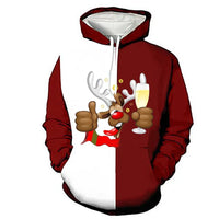HKM-751699 Men's Christmas Sweatshirt Christmas New Christmas Deer Mens Crew Neck Digital Printing Couple Dress Pullover Sweater