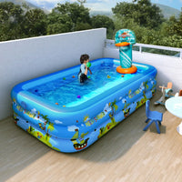 HKM-651731 Inflatable Rectangular Swimming Pool for Kids and Adults, Portable Outdoor Water Fun