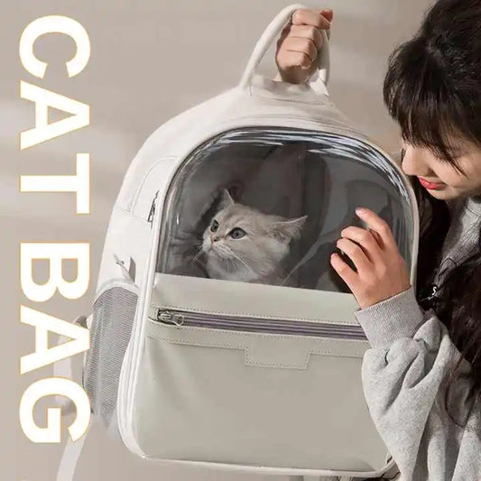 HKM-619603 Foldable Ventilated Cat Backpack Carrier for Travel, Hiking and Camping