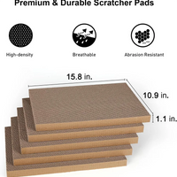 HKM-128083 Pack of 5 Extra Large Cat Scratching Boards, 11.4 Inch Reversible Cardboard Scratchers