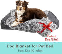 HKM-176659 Soft and Warm 40"x32" Pet Blanket for Dogs and Cats, Machine Washable, Fleece Material, Ideal for Indoor Use