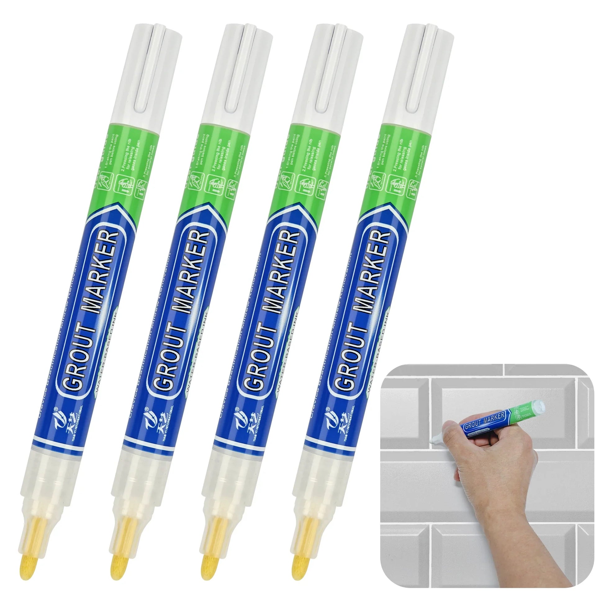 KTX-328915 Non-Toxic Water-Based Grout Marker Pen for Tile Repair in 12 Colours