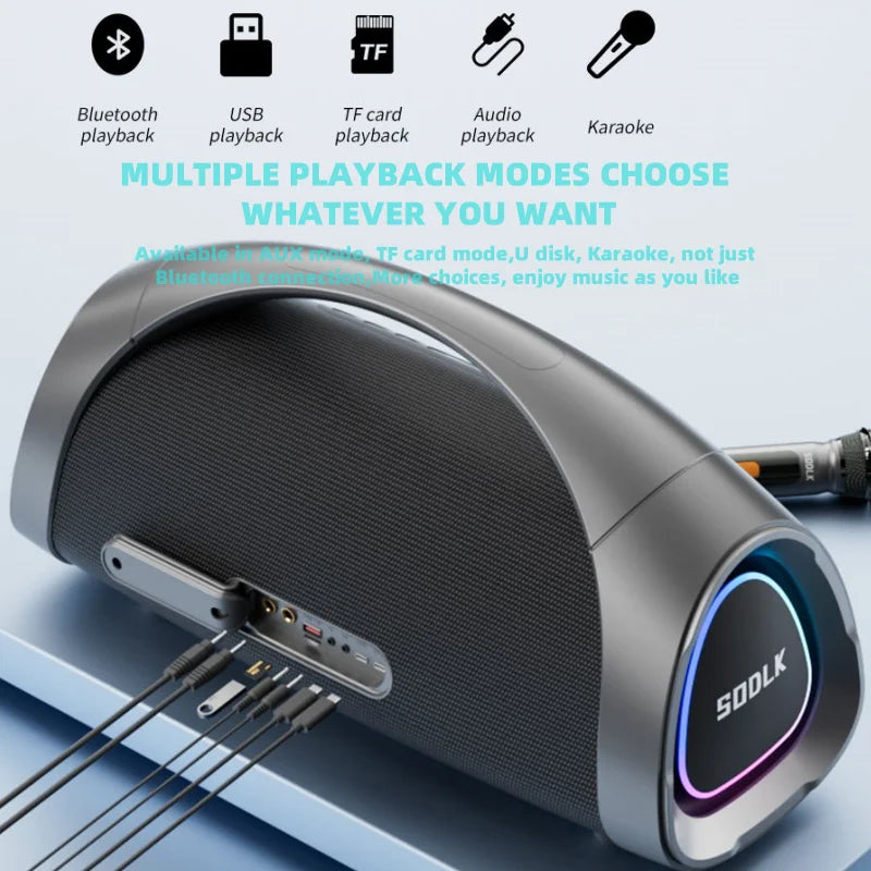 KTX-808787 Portable 320W Waterproof Surround Stereo Speaker with Hi-Fi Sound and Wireless Subwoofer