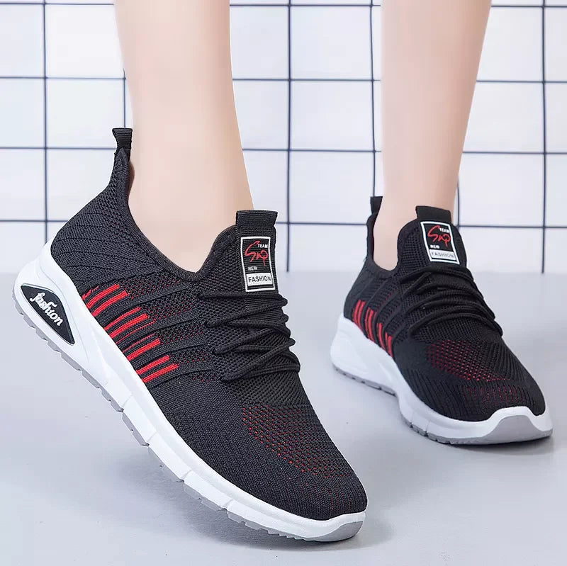 HKM-869267 A09 Women's Lace up Lightweight Tennis Shoes Women Breathable Sports Shoes Women Flats Non Slip Shoes