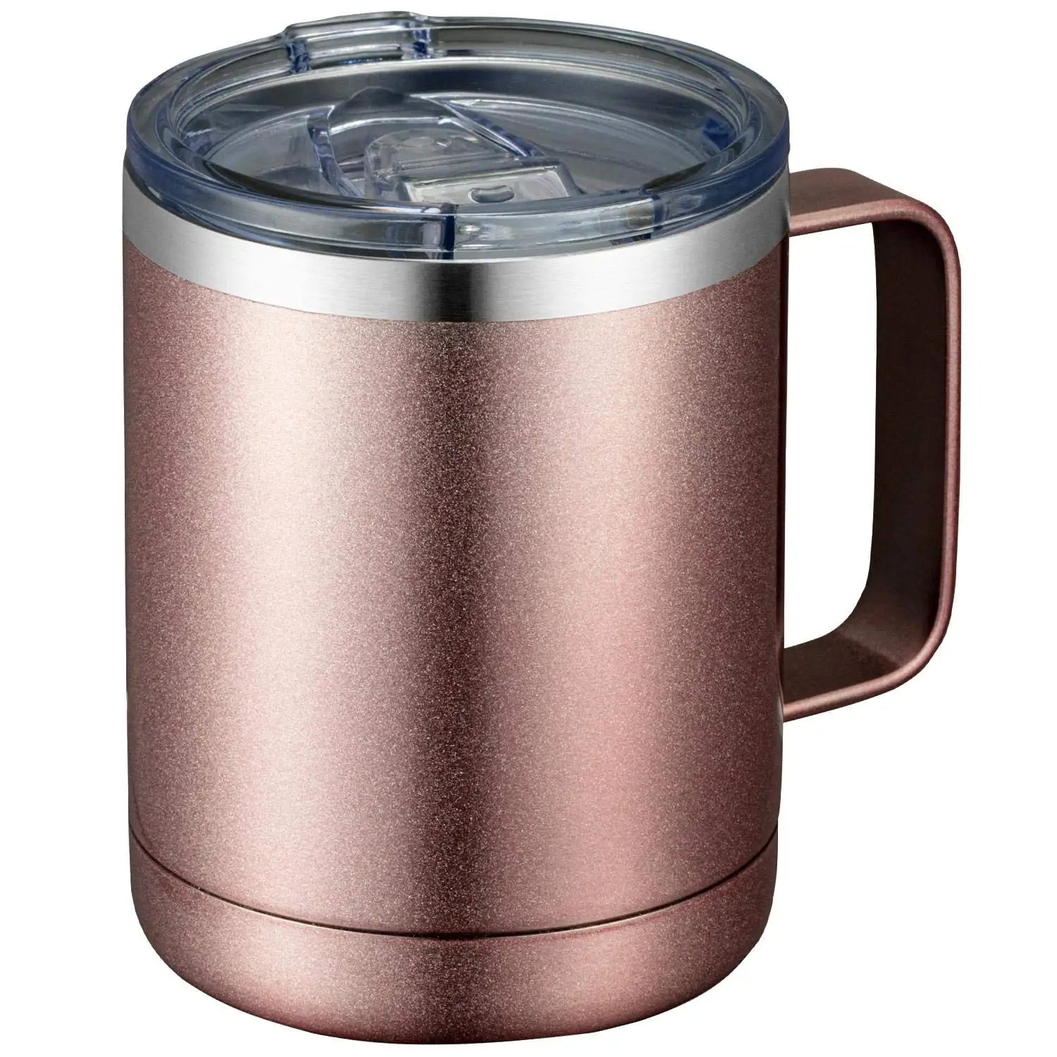 KTX-564179 12oz Eco-Friendly 304 Stainless Steel Coffee Mug with Sliding Lid and Handle for Camping and Travel