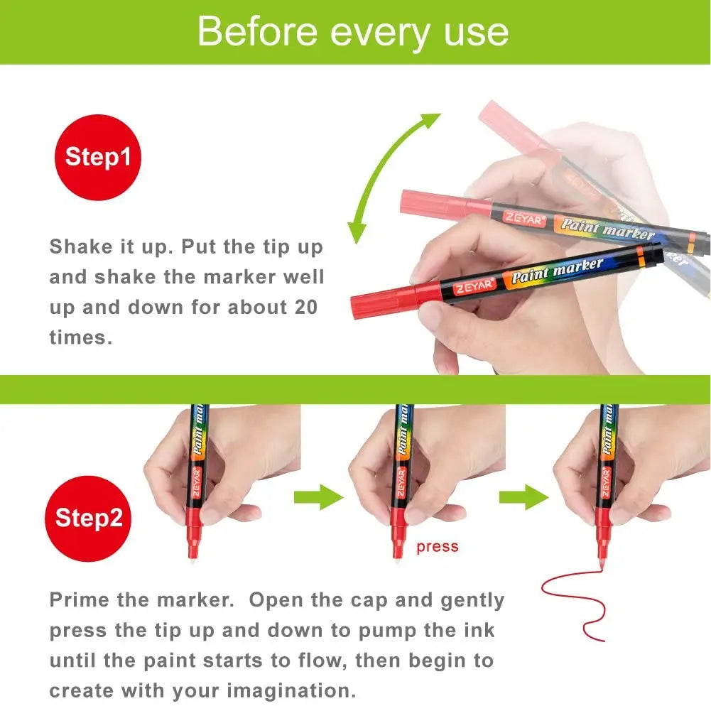 KTX-230611 Water-Resistant Acrylic Paint Markers, 64 Colours, Extra Fine Tip, Opaque Ink, Ideal for Various Surfaces