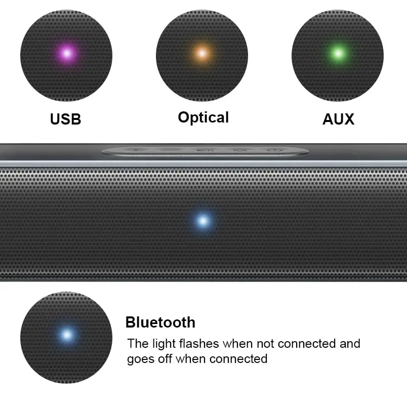 KTX-090195 2.1 80W Ultra-Thin Wall-Mountable Soundbar Speaker for TV, Home, Office, and Parties