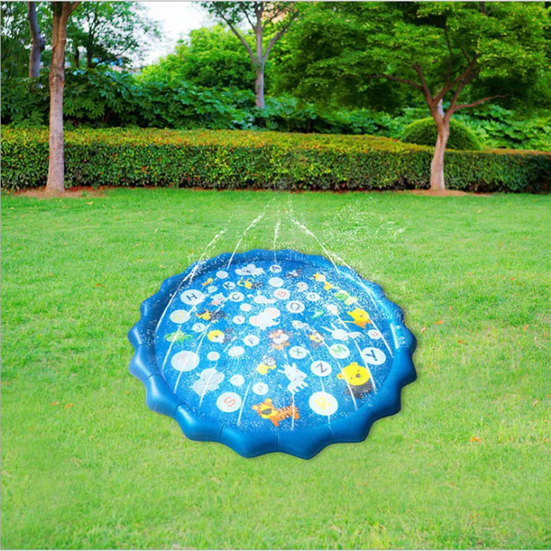 KTX-395603 68-Inch Outdoor Sprinkler Play Mat Wading Pool for Kids - Water Learning Toy