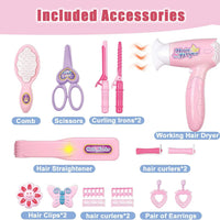 HKM-146195 Portable Princess Vanity Makeup Suitcase for Girls - Mini Dressing Table Playset