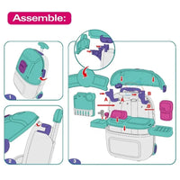 HKM-852435 Kids Pretend Play Doctor Toy Set with Luggage Trolley Case and Operating Table