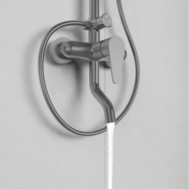 KTX-638227 Luxury Copper Shower Faucet Set with Rainfall and Jet Massage Functions, Chrome Finish