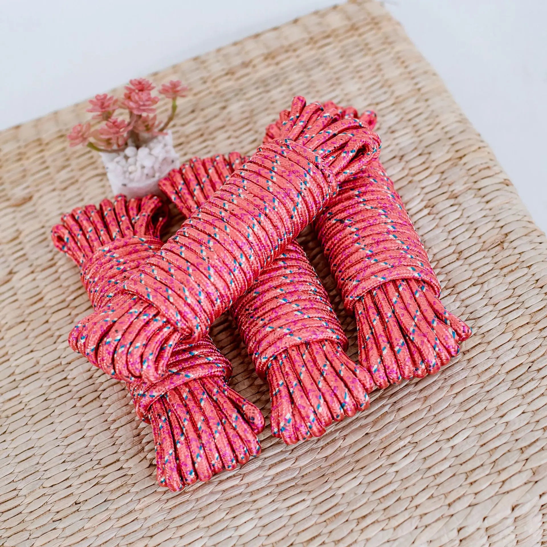 HKM-731923 6mm Durable Lightweight Braided Rope for Outdoor Camping - Eco-Friendly Polyester, Various Colours Available